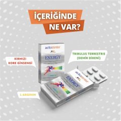 Actomins Energy Tribulus, Ginseng, L-arjinin İçeren Gıda Takviyesi 2' li Paket