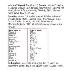 Actomins® Woun-Vit Plus | Beslenme Desteği 60 Kapsül