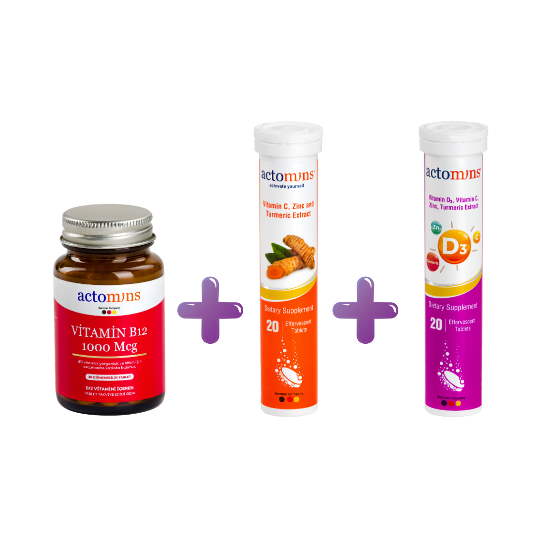 ACTO® VIT C Vitamin +Vitamin D3 + B12 | Bağışıklık Güçlendirici Vitamin Seti