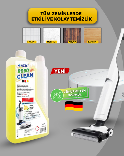 Acto® Robo Clean – Robot Süpürge & Dikey Süpürge Deterjanı