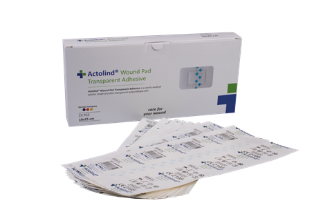 ACTOLIND® Wound Pad- Transparent Adhesive | Poliüretan Steril Tıbbi Flaster - 10x25 cm