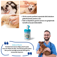 ACTO® VET WİPES 100'lü Evcil Hayvan Temizleme Mendili