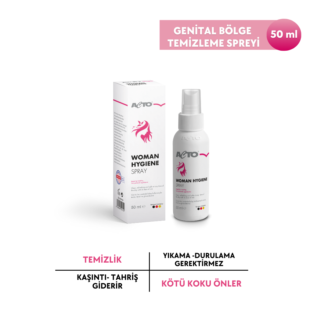 ACTO® Woman Hygiene Spray 50 ml (Dış Genital Alan için Temizleme Spreyi)